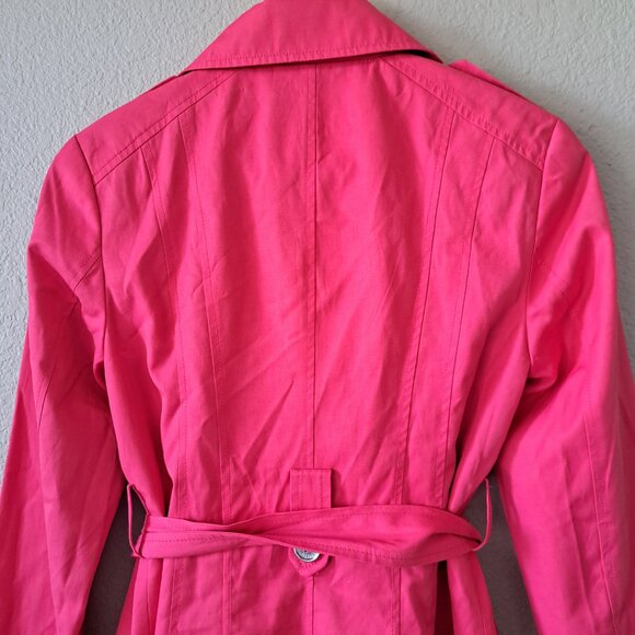 🩵Express Modern Whimsy Hot Pink Trench Coat Size XS - Picture 9 of 14